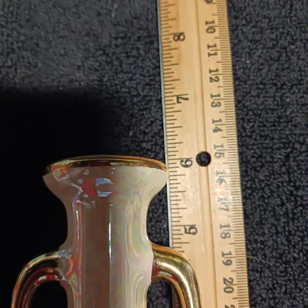 Vintage 22K Gold Handled Lustreware Bud Vase By Pioneer Pottery 100 on bottom